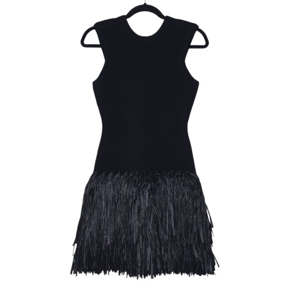 Aje Rushes Raffia Black Knit Mini Dress Size S NWT - Picture 3 of 10